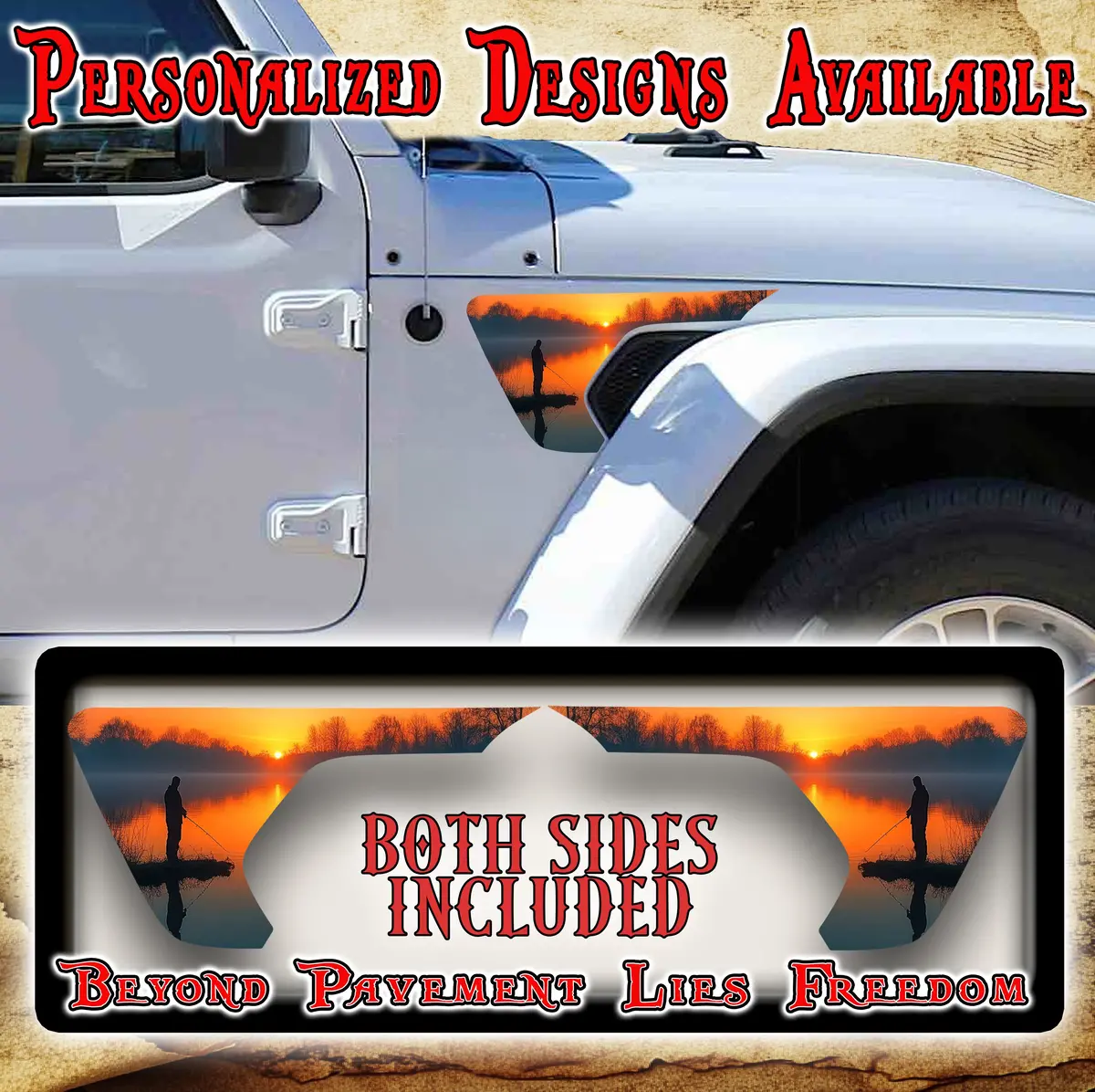 Fishing Fender Vent Decal For The Jl Or Jt 2018 Or Newer 1