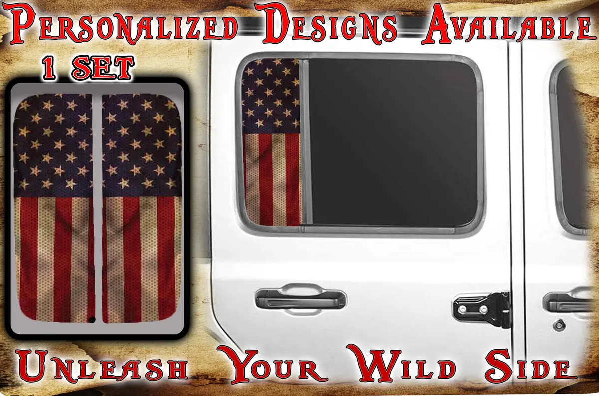 Side Door Window Decal American Flag 169 1