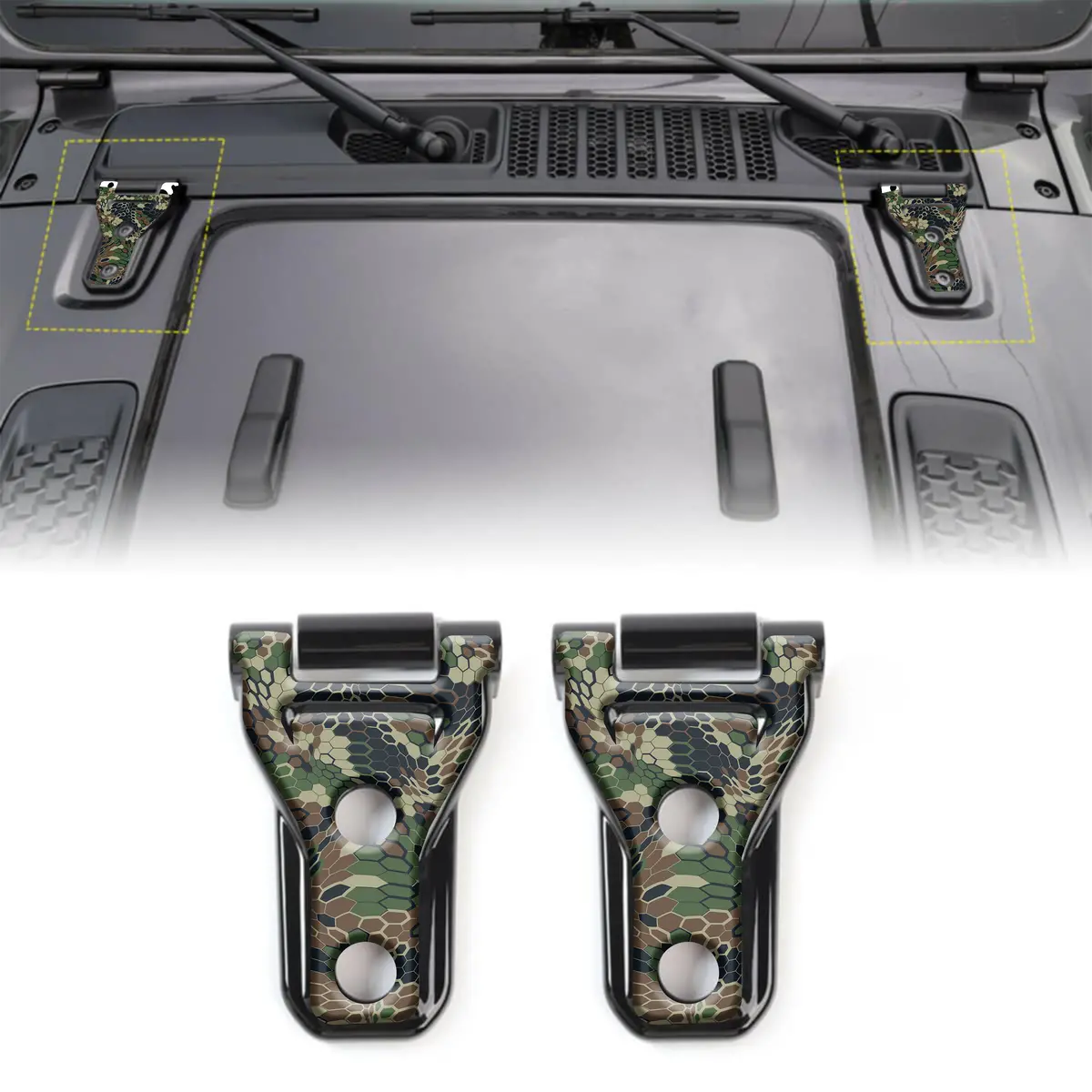 Camo Hood Hinge Overlay Decals 10 1