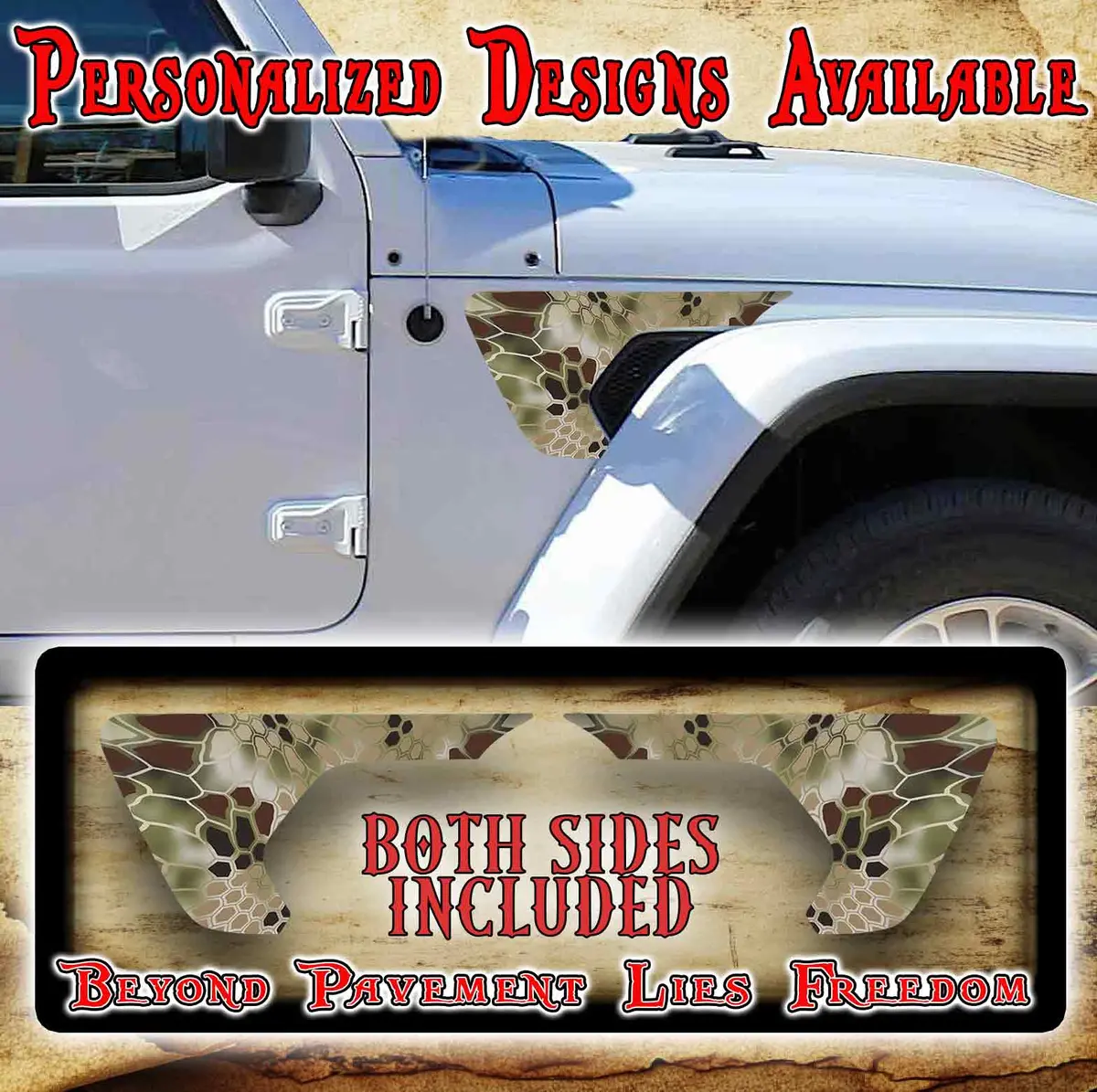 Kryptic Camo Fender Vent Decal For The Jl Or Jt 2018 Or Newer 110 1