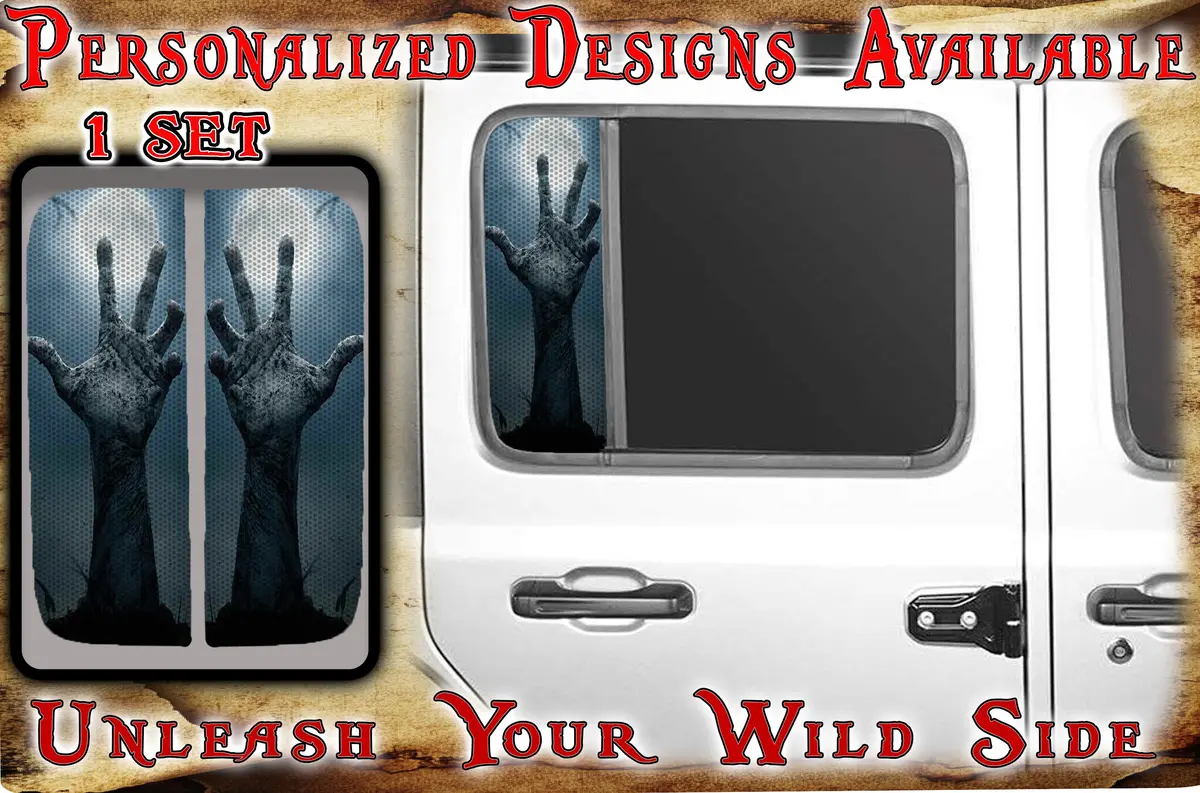 Zombie Hand Side Door Window Decal  112 1