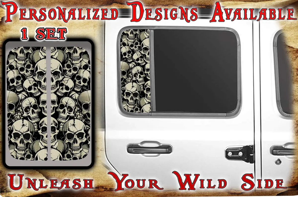 Skulls Side Door Window Decal  119 1