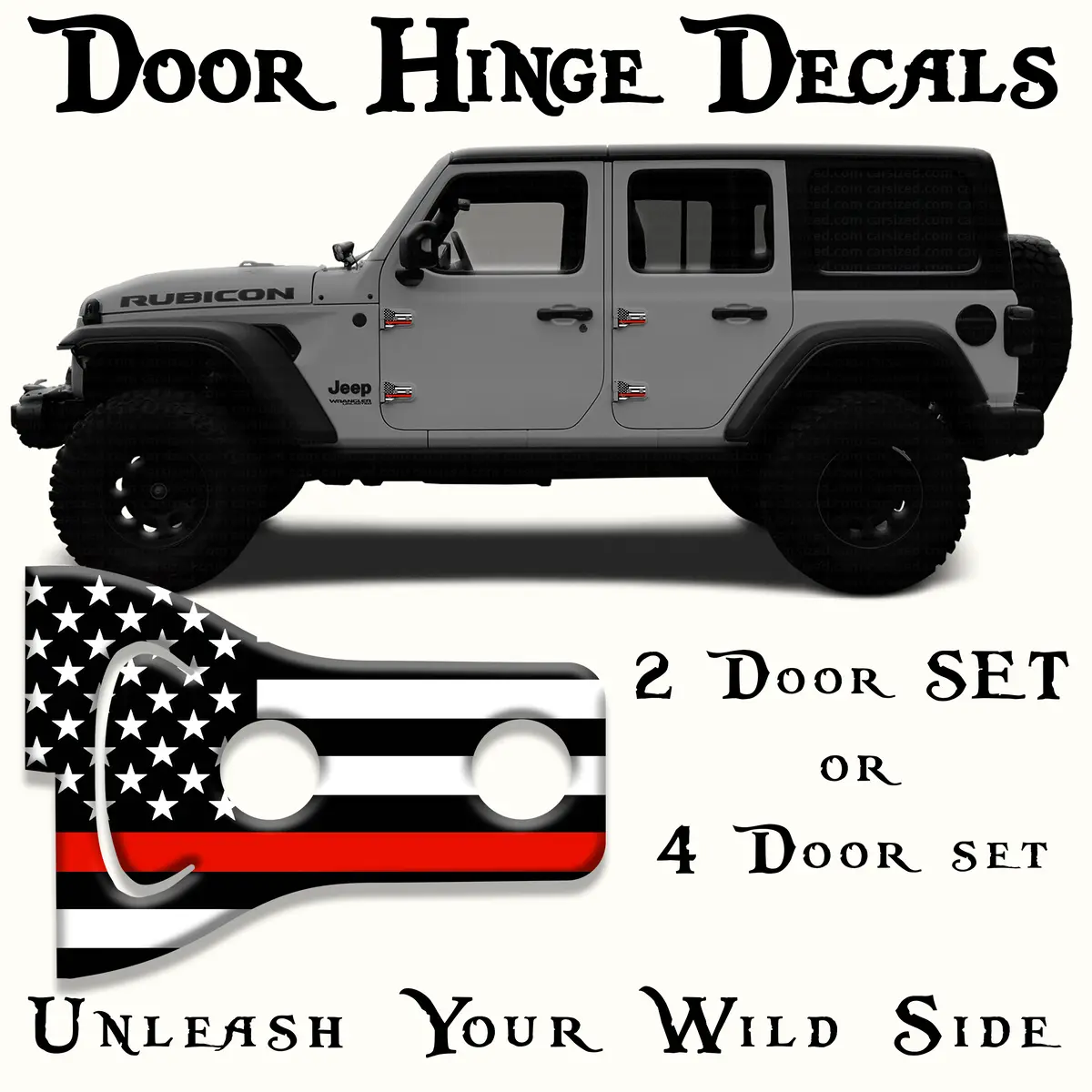 Fire Flag Door Hinge Decals 11 1