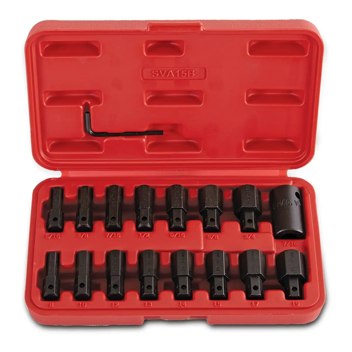15-Pc. 1/2” Drive Sae And Metric Impact Hex Insert And Driver Set 1