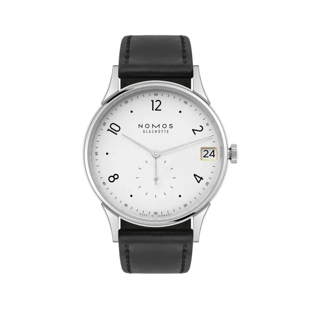 Minimatik Date 39Mm - White Silver-Plated On Leather Strap 1