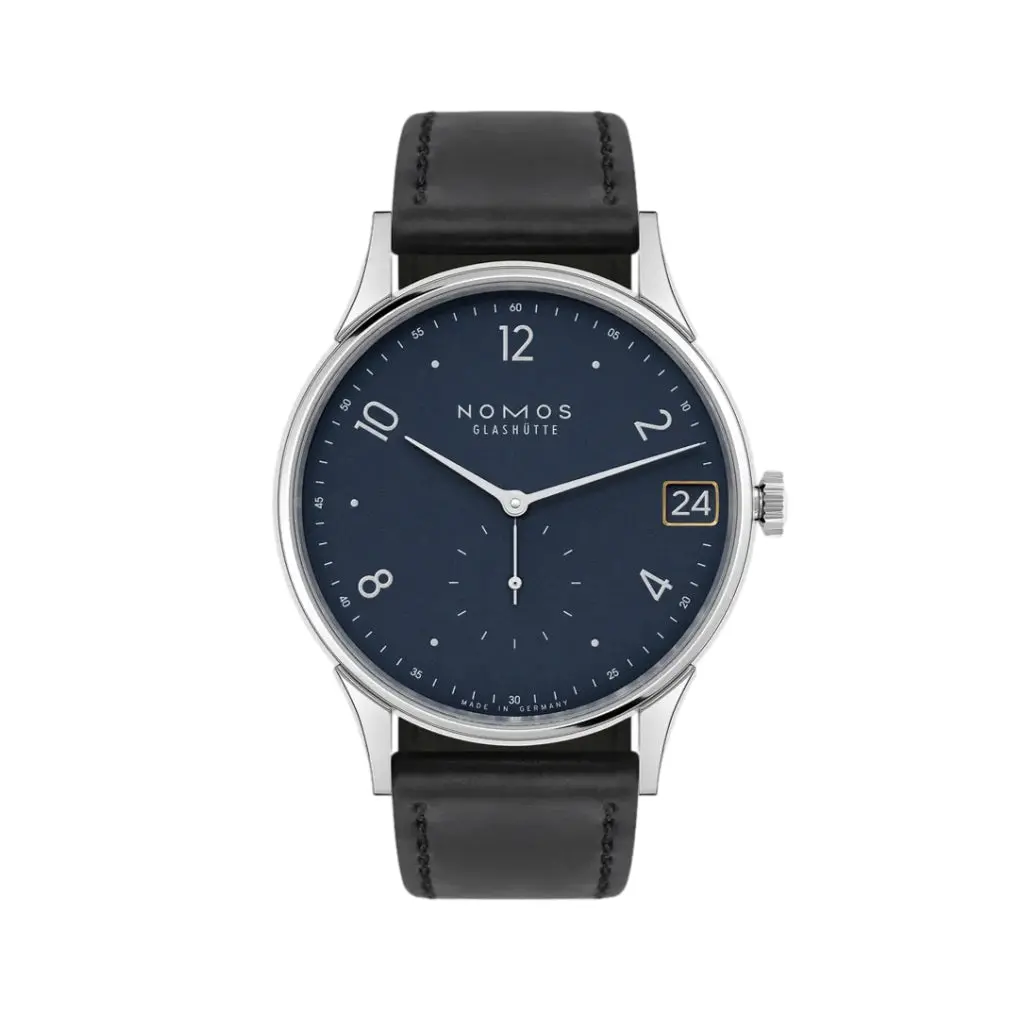 Minimatik Date 39Mm - Blue On Leather Strap 1