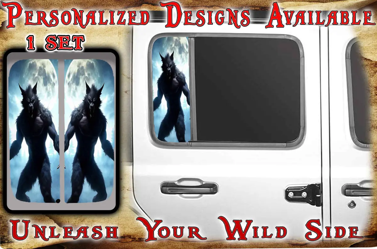 Side Door Window Decal Werewolf 128 1