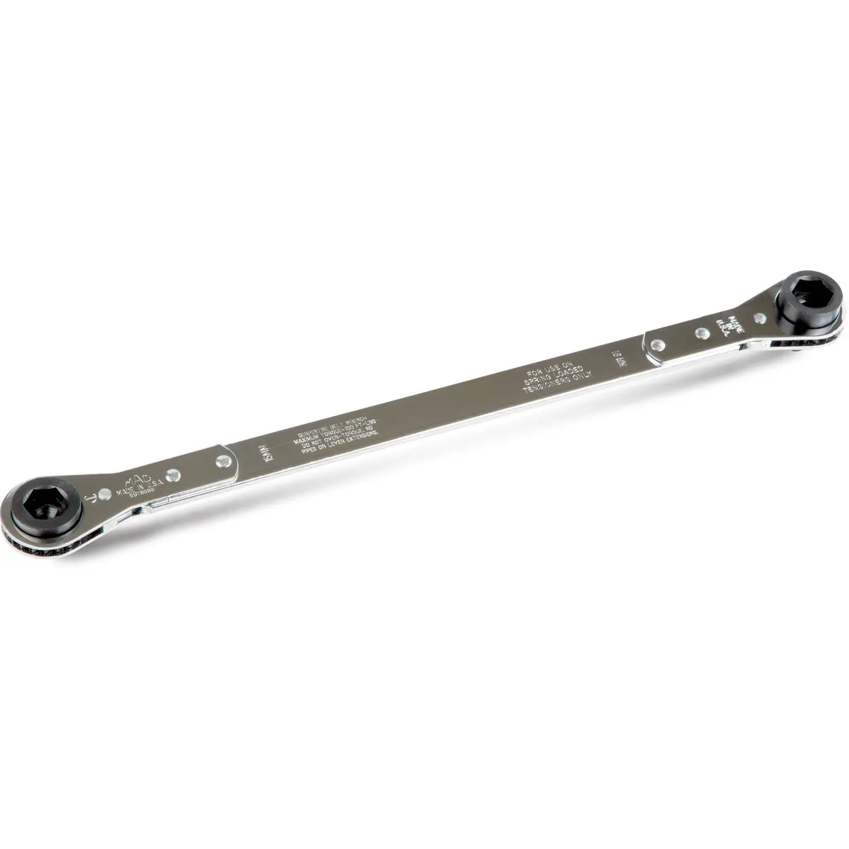 4-Size Ratcheting Serpentine Belt Tool 15Mm X 3/8" Square Male X 16Mm X 1/2" Male Square 1
