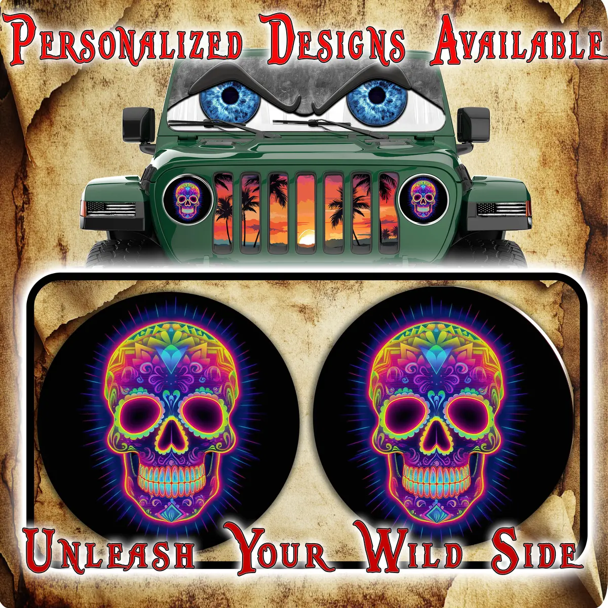 Skull Headlight Decal 121 1