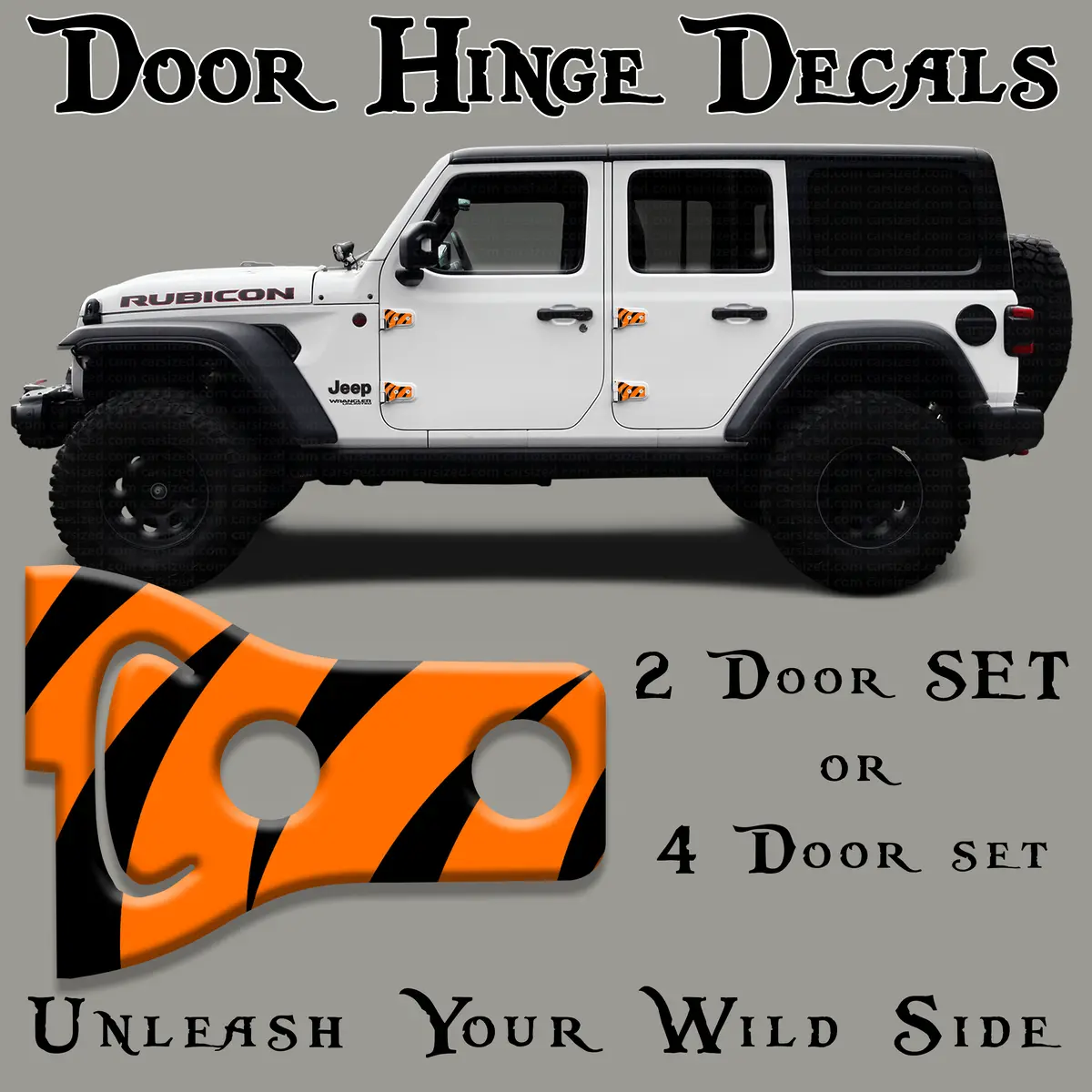 Tiger Strips Door Hinge Decals 12 1