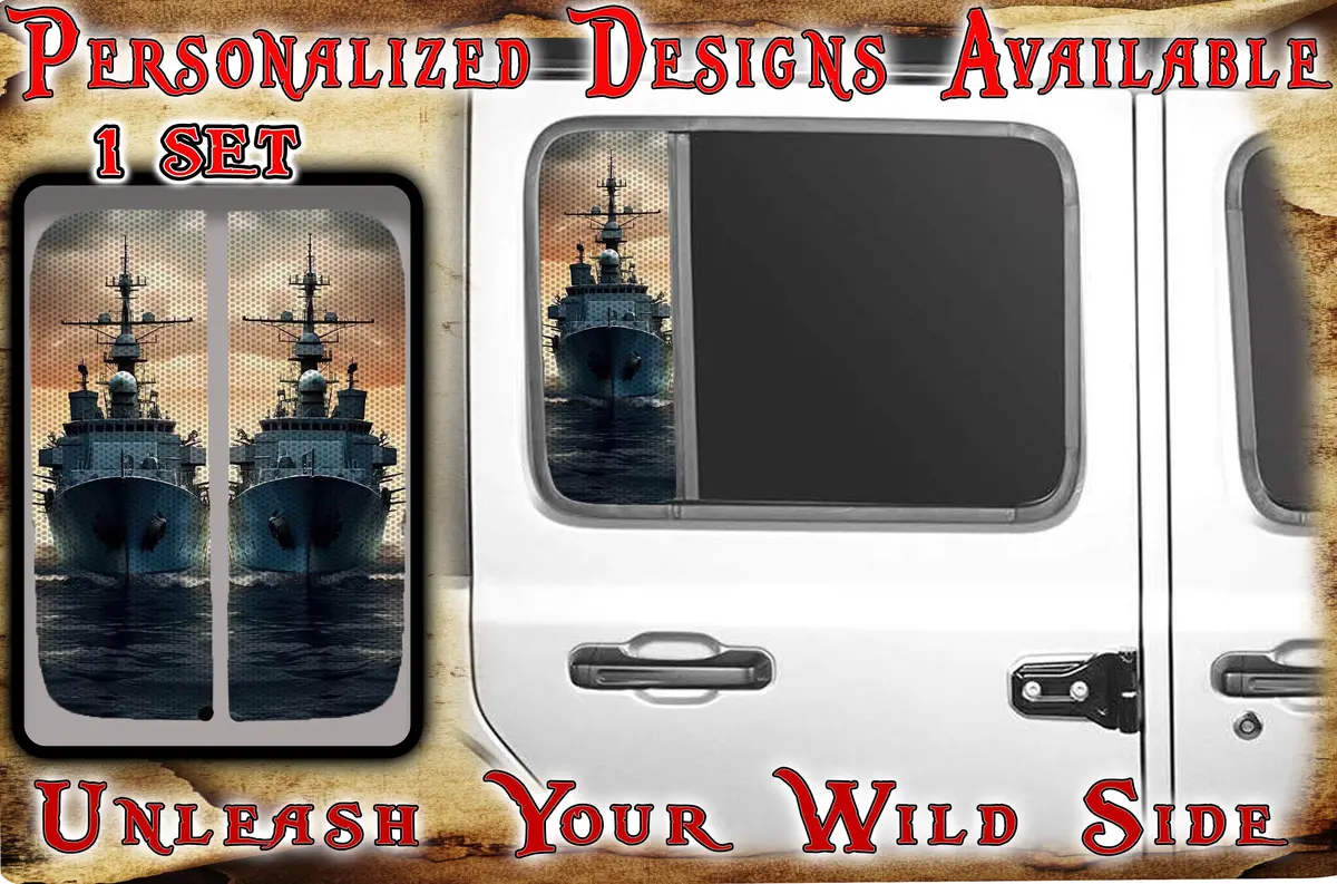 Navy Side Door Window Decal  130 1