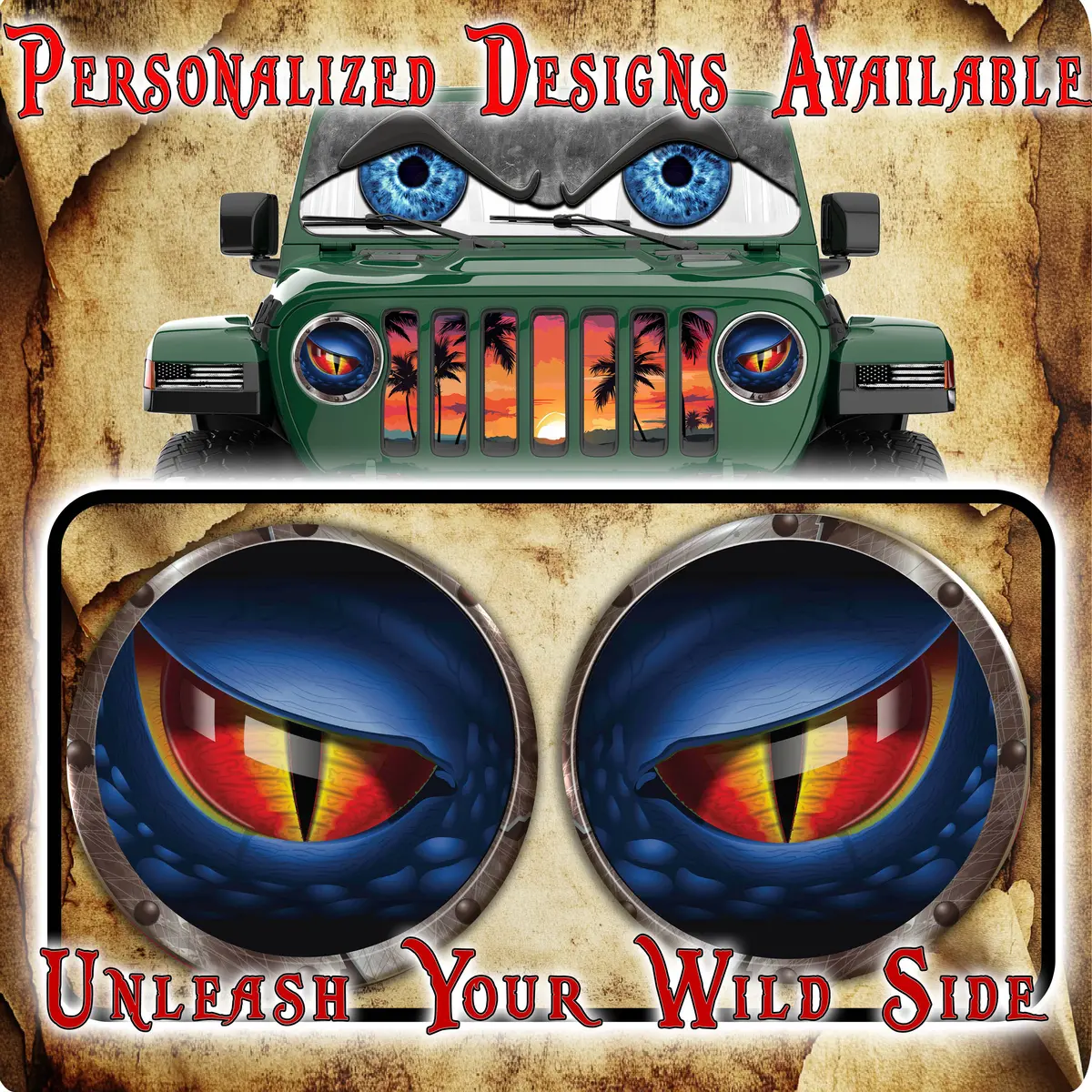 Dinosaur Headlight Decal 131 1