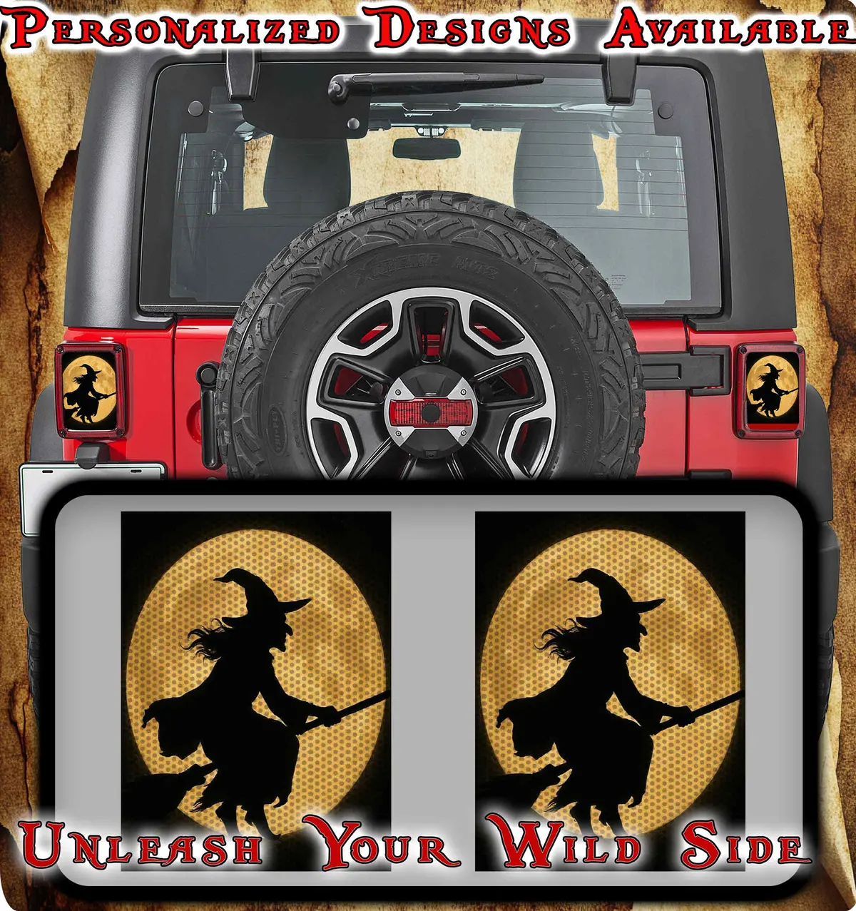 Witch Over The Moon Taillight Cover Decal 13 2