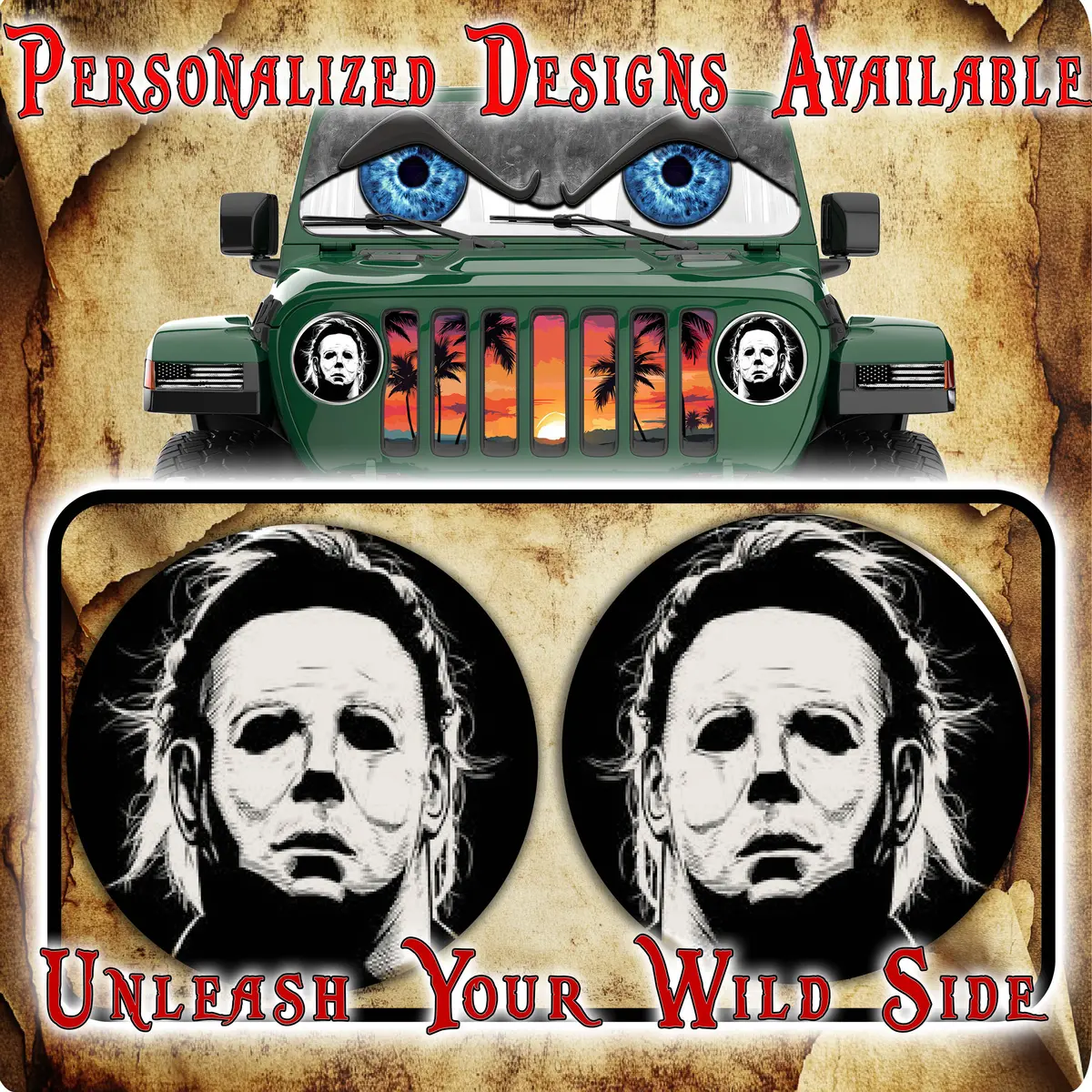 M Myers Eyes Headlight Decal 144 1
