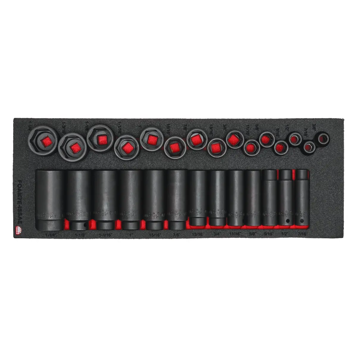 28-Pc. 1/2" Drive Sae Standard/Deep Impact Socket Foam Set 1