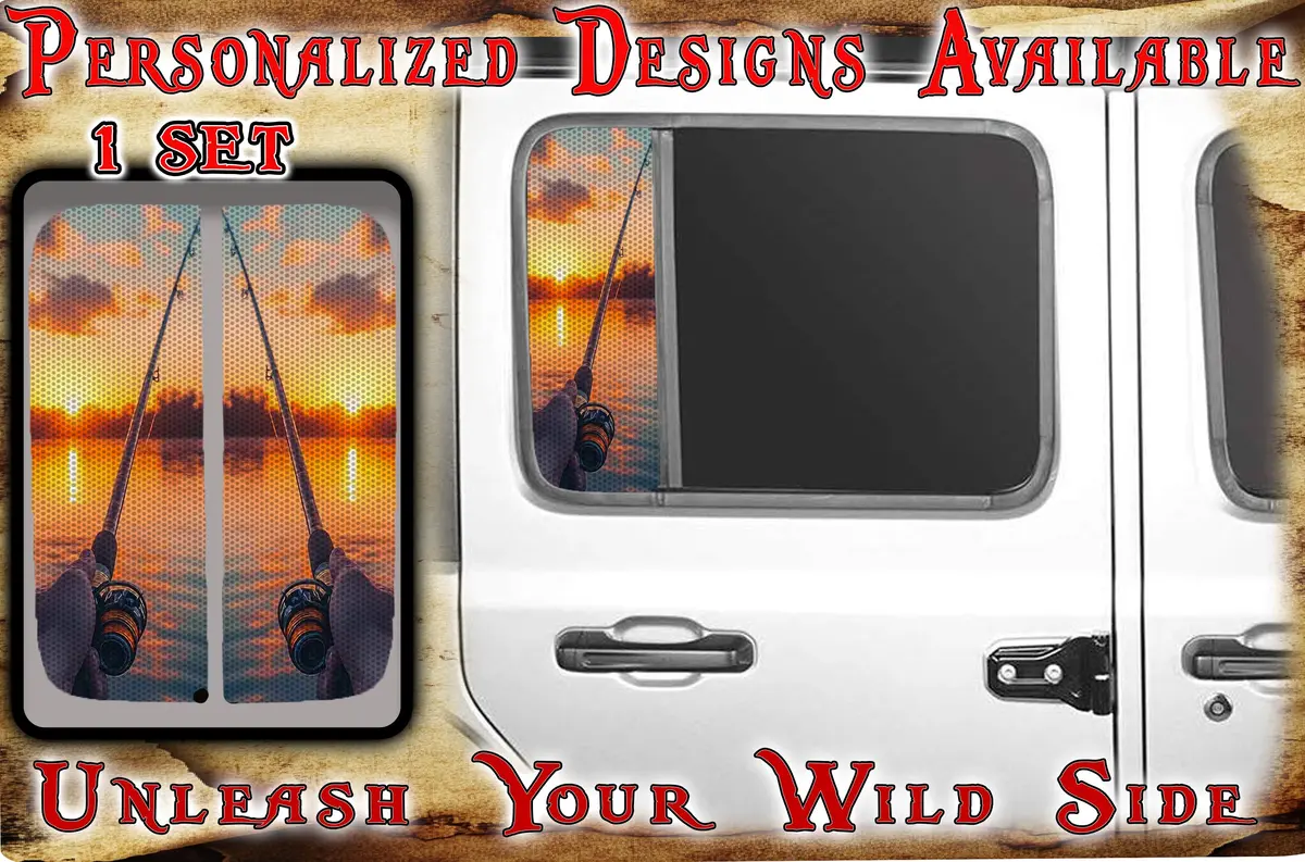 Side Door Window Decal Fishing 148 1