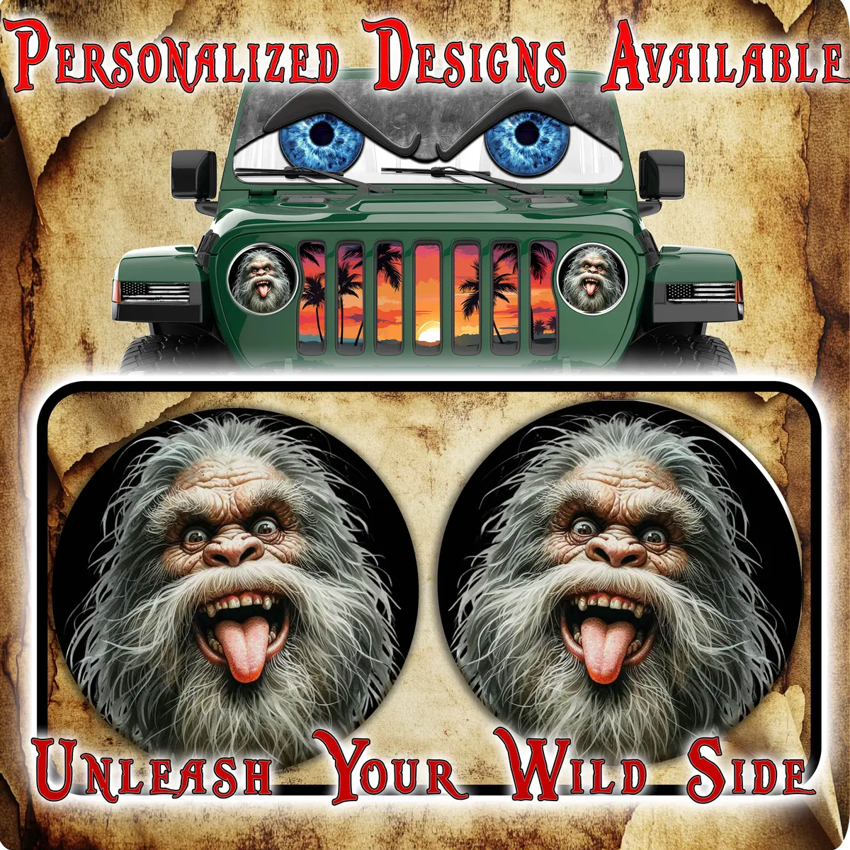 Bigfoot Round Headlight Decals 152 1