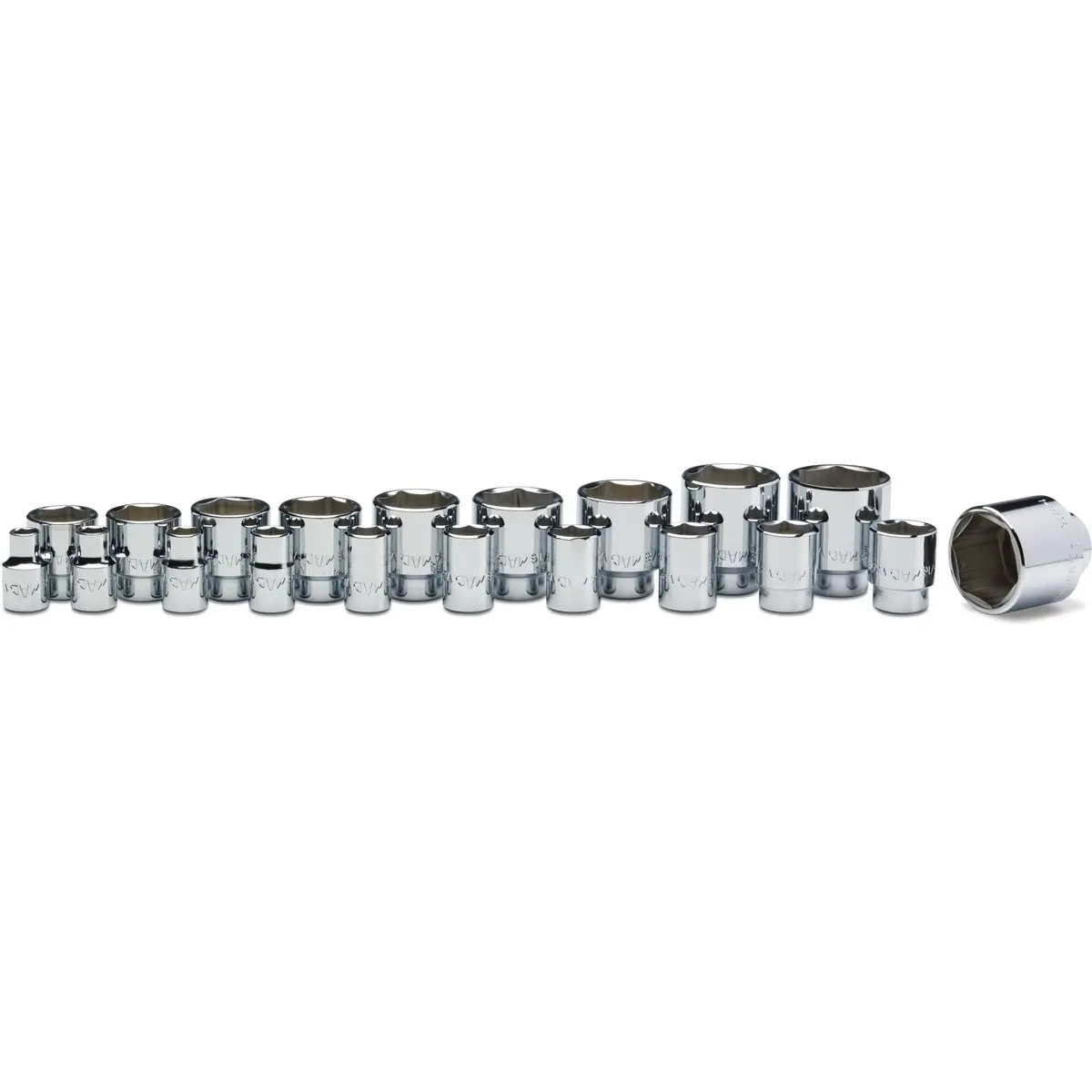 20-Pc. 1/2" Drive Sae Socket Set - 6-Pt. 1