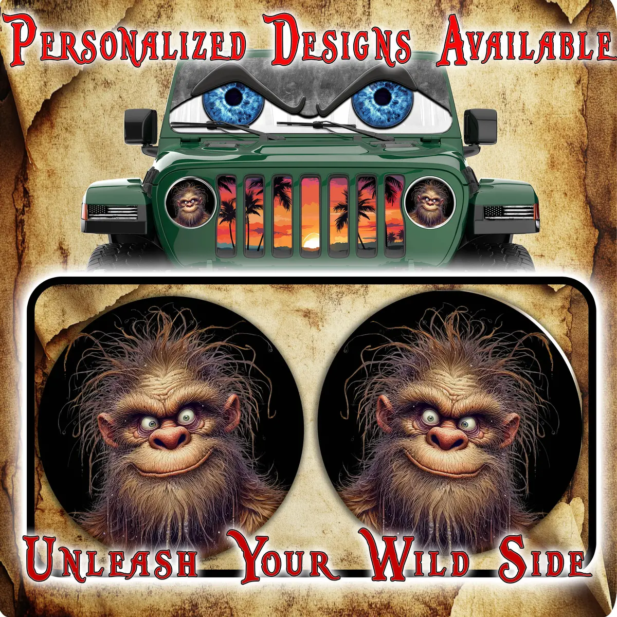 Bigfoot Round Headlight Decals 153 1