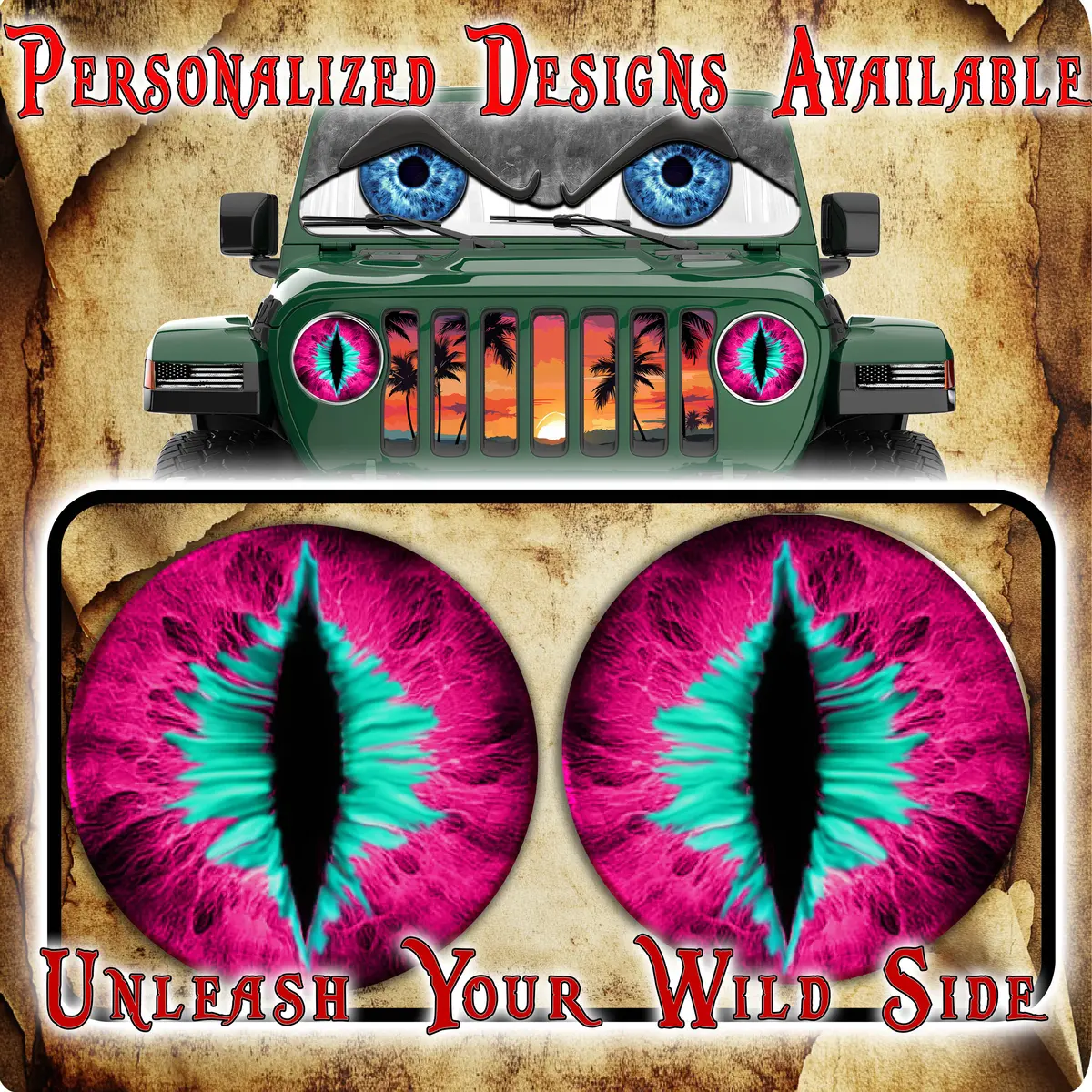 Pink And Teal Headlight Decal 157 1