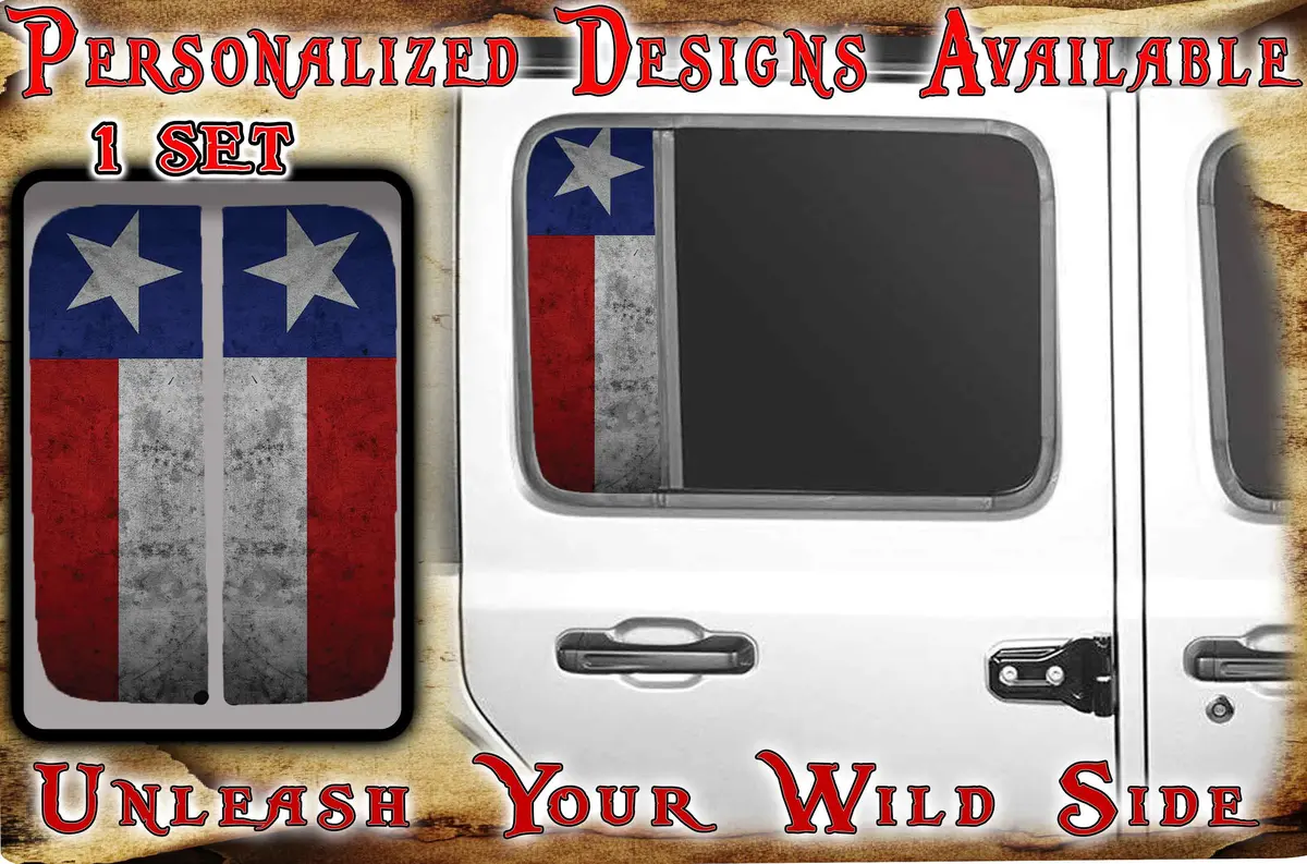 Side Door Window Decal Texas Flag 159 1