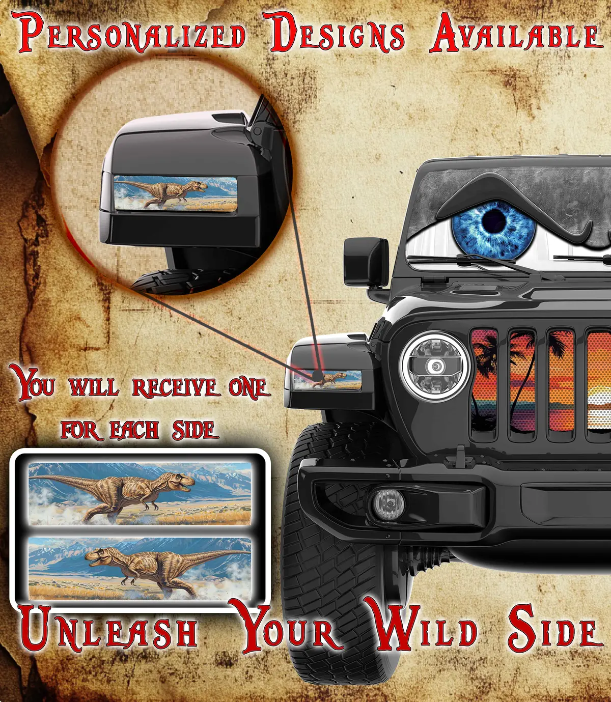 Dinosaur Decal Jl And Gladiator Turn Signal Decal 15 1