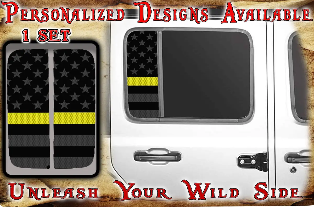 Side Door Window Decal American Flag 160 1