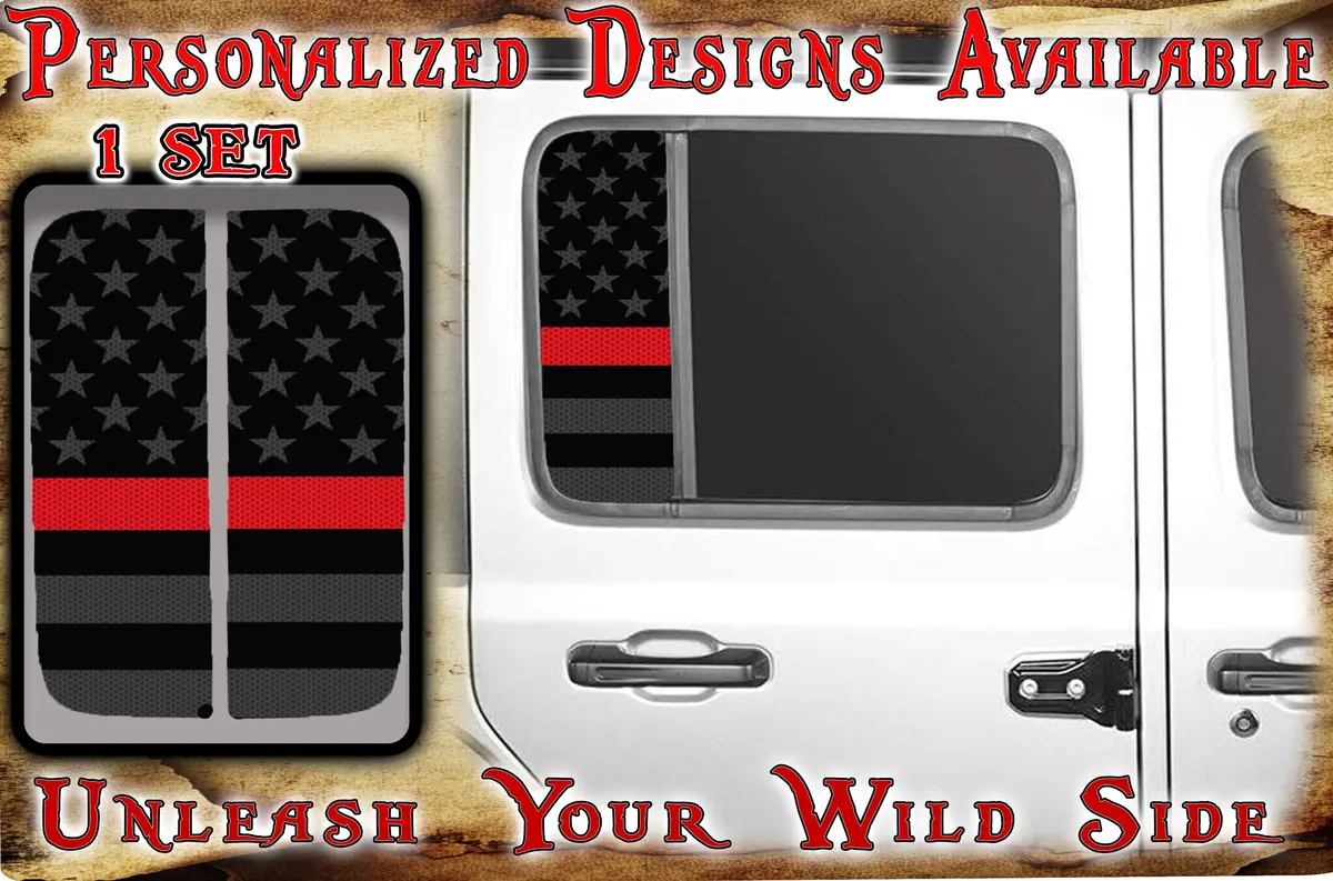 Side Door Window Decal American Flag 161 1