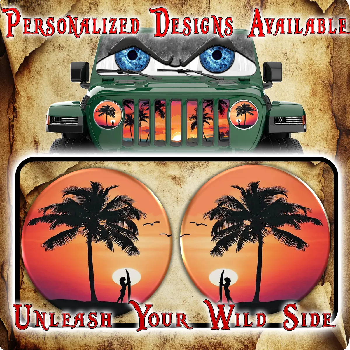 Surfs Up Round Headlight Decals 161 1