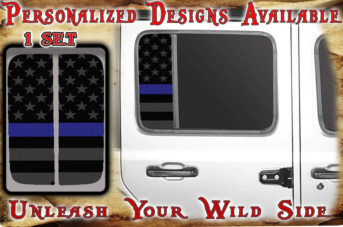 Side Door Window Decal American Flag 162 1