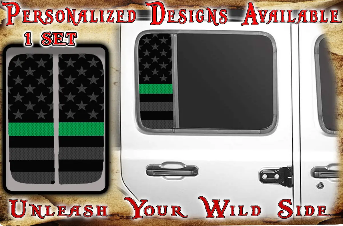 Side Door Window Decal American Flag 163 1