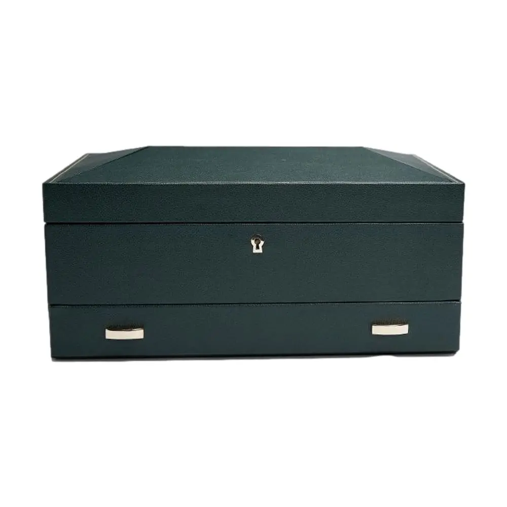 British Racing 10 Pc With Drawer Watch Box Green 1