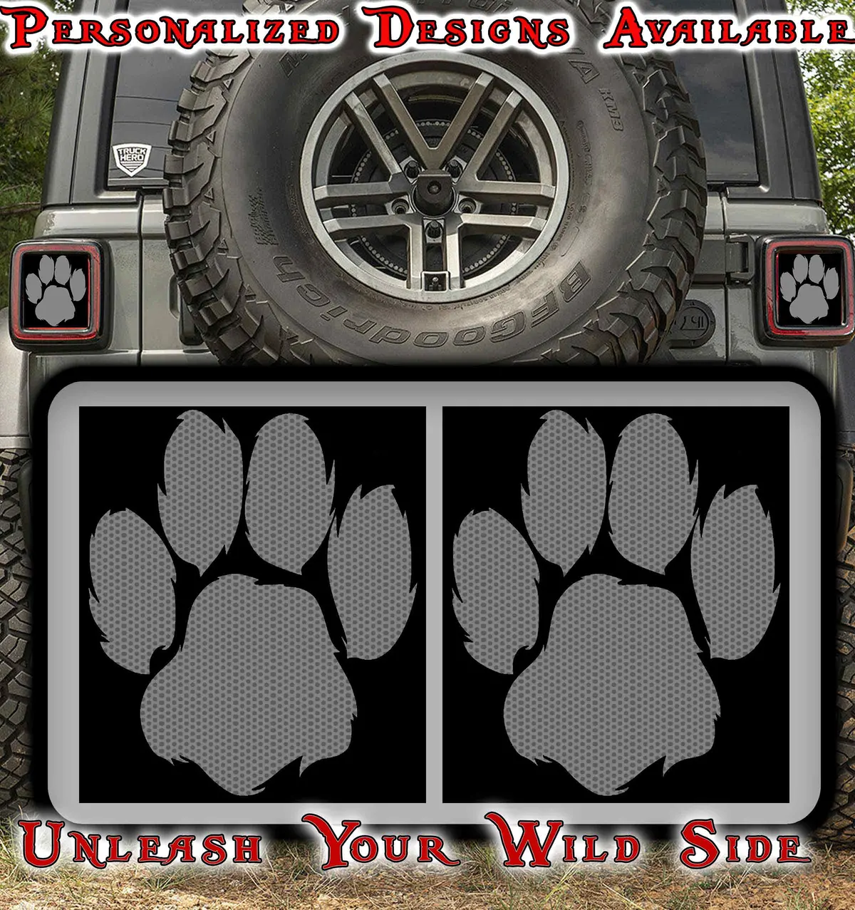 Gray Paw Print Taillight Cover Decal 16 1