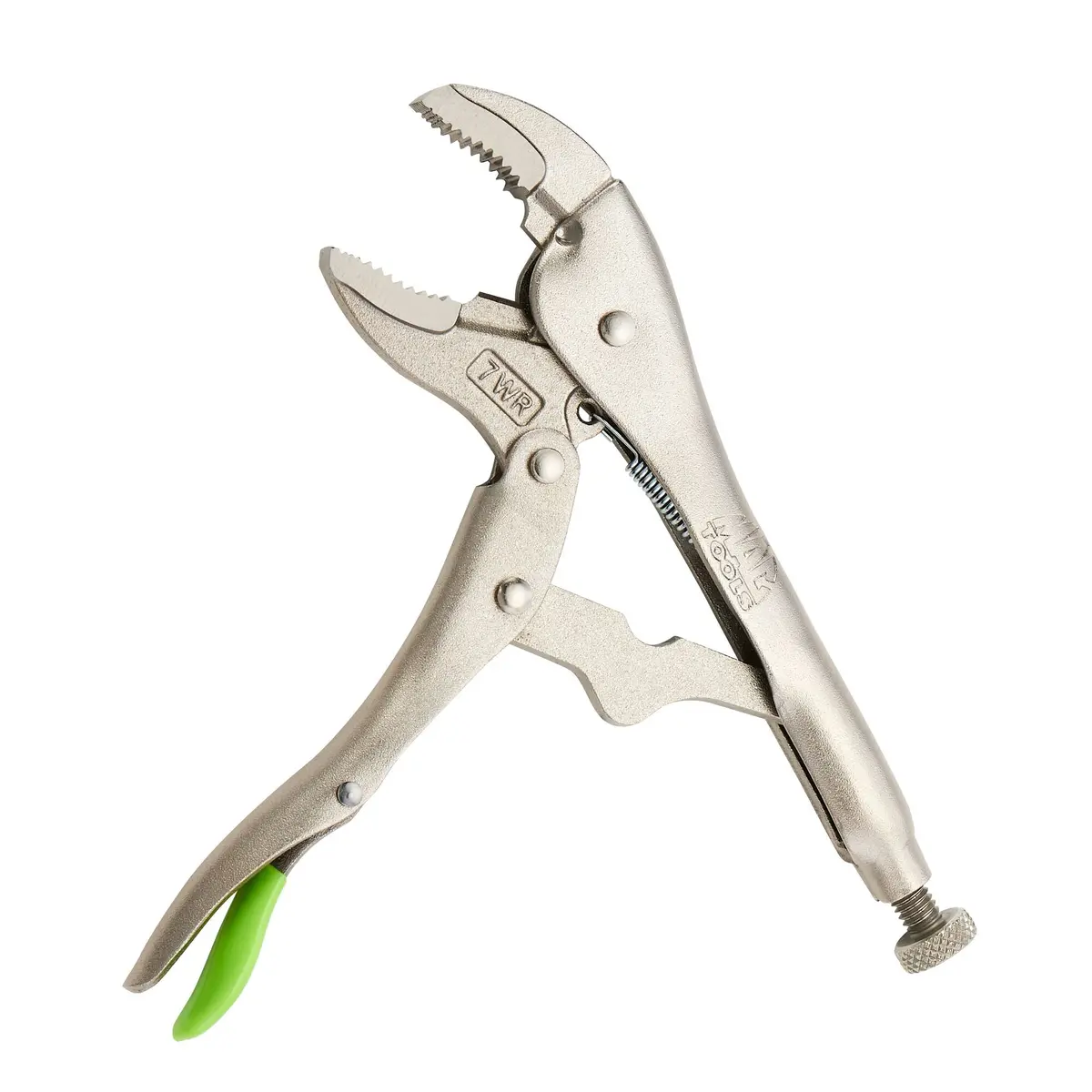 7" Curved Jaw Trigger Release Locking Pliers With Wire Cutter - Green 1