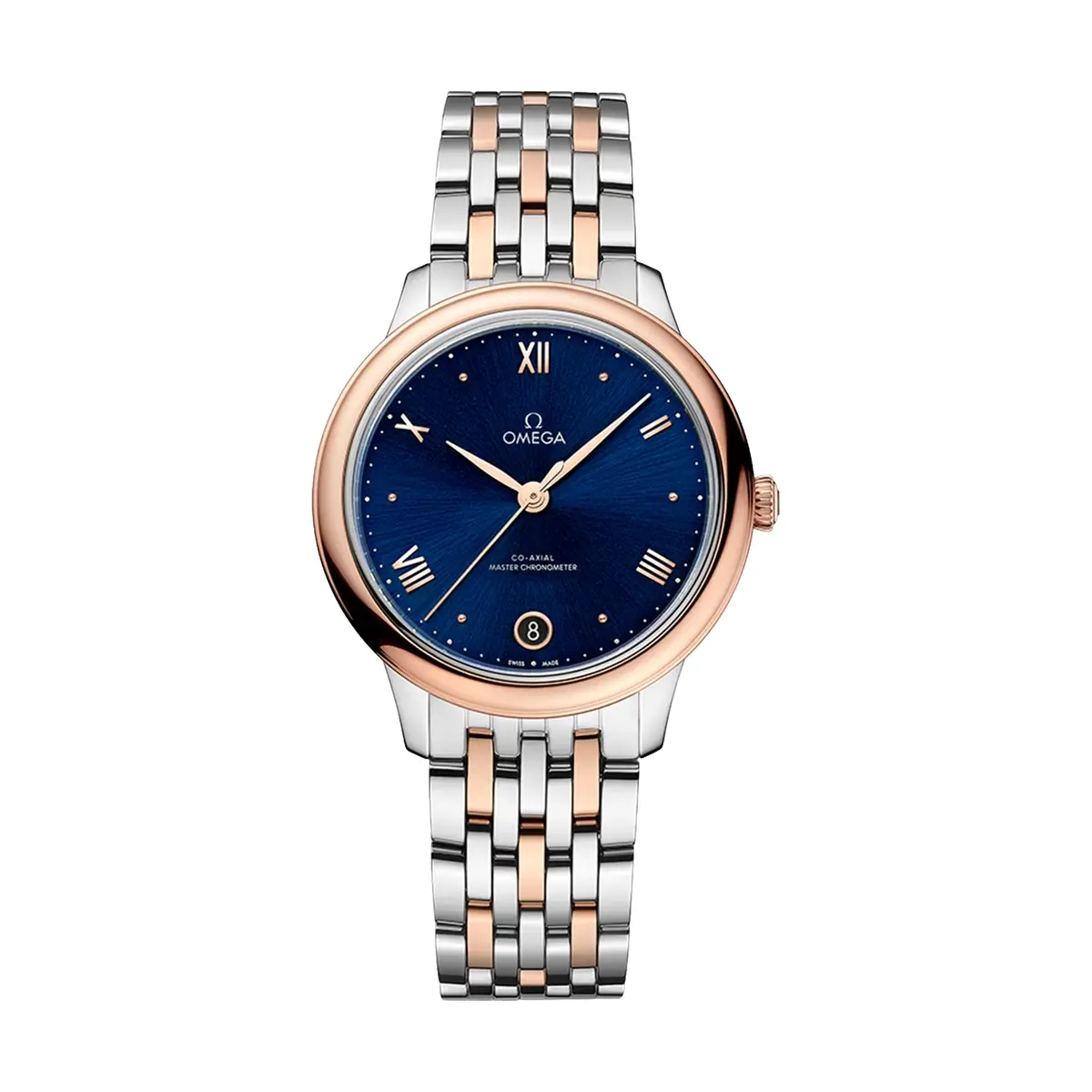 De Ville Prestige Steel And Sedna Gold 34Mm - Blue On Bracelet 1