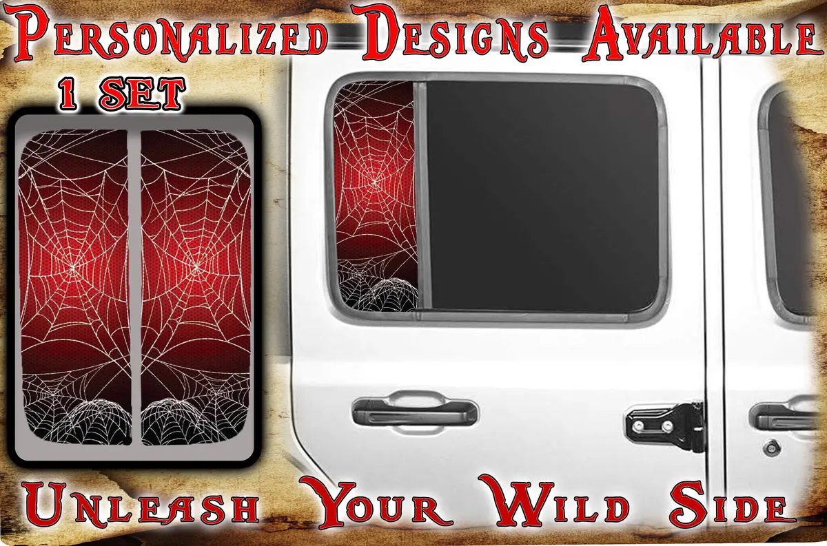 Side Door Window Decal Spiderwebs 193 1