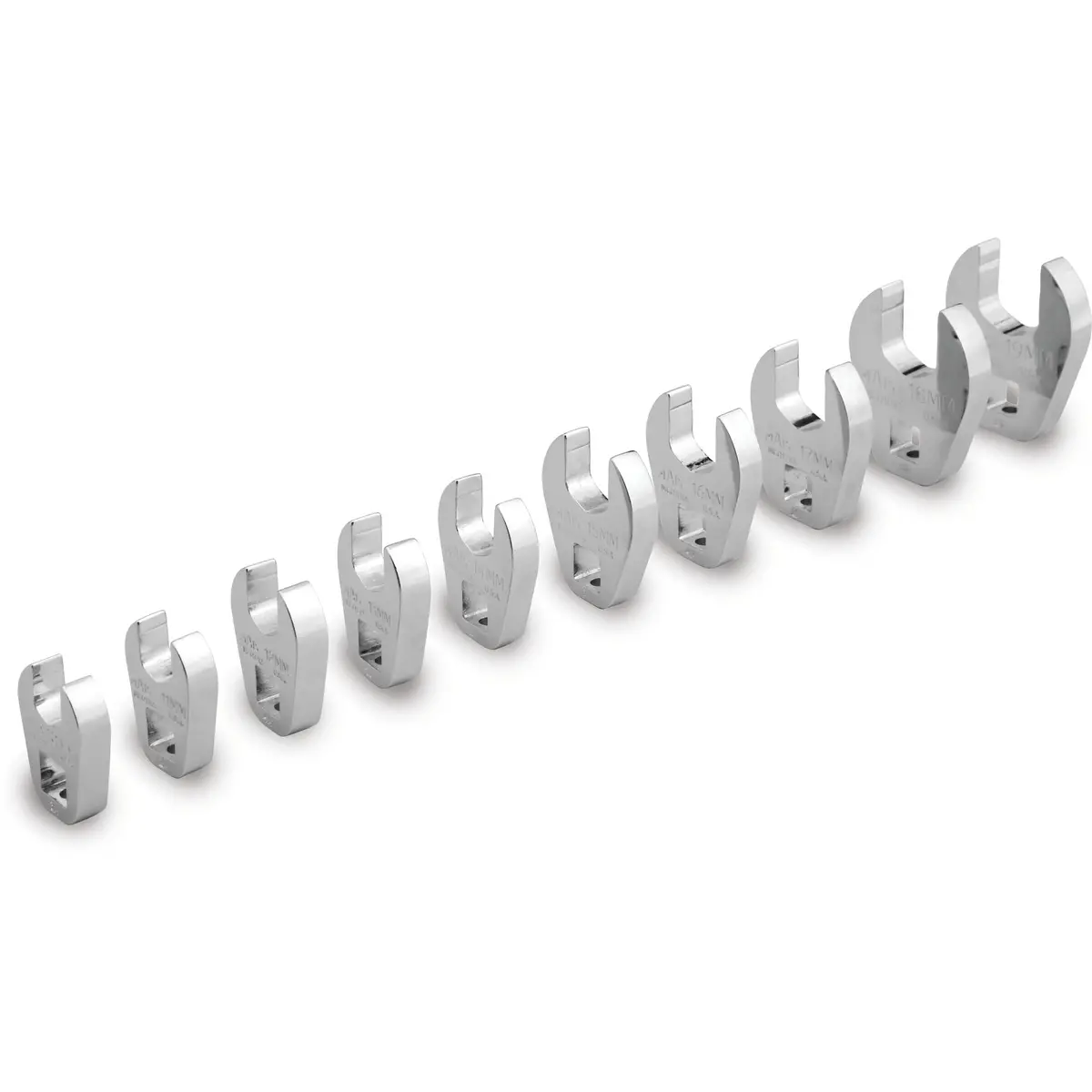 10-Pc. 3/8” Drive Metric Open End Crowfoot Wrench Set 1