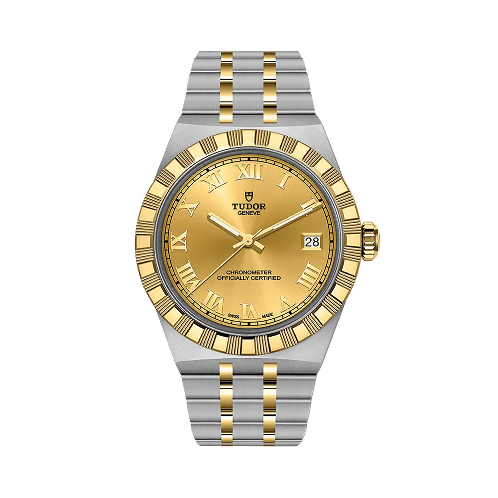 Tudor Royal Yellow Gold Two-Tone 36Mm - Champagne On Bracelet 1