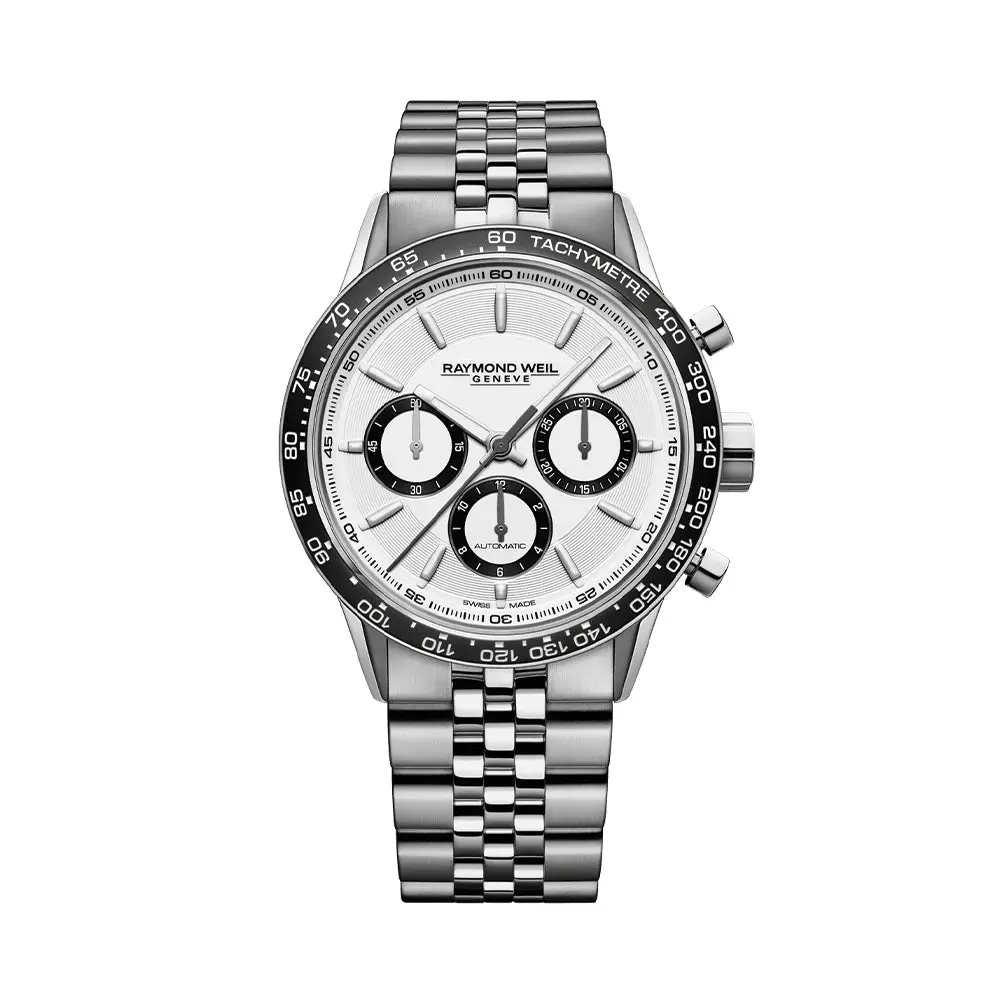 Freelancer Automatic Chronograph Ceramic Bezel 43.5Mm - White On Bracelet 1