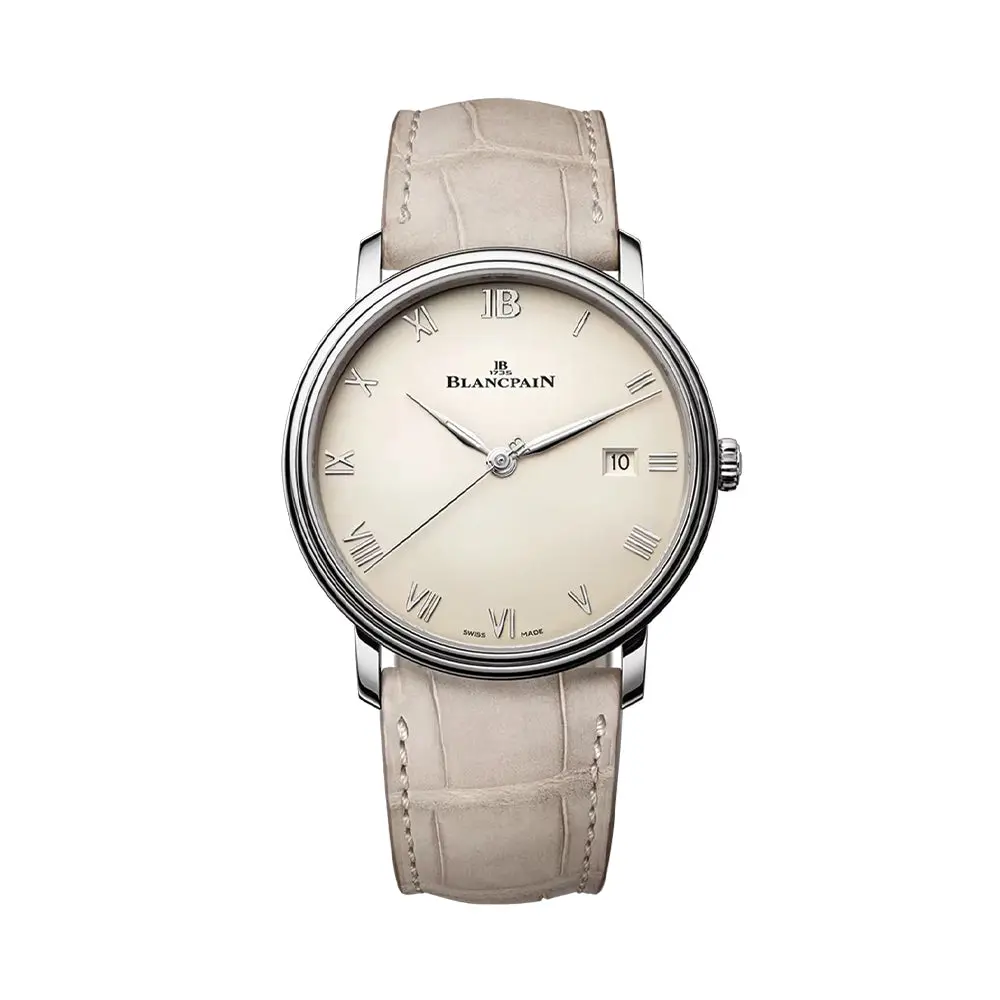 Villeret 40Mm - Opaline On Leather Strap 1