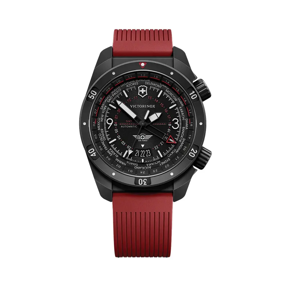 Air Pro 43Mm - Black On Red Rubber Strap 1