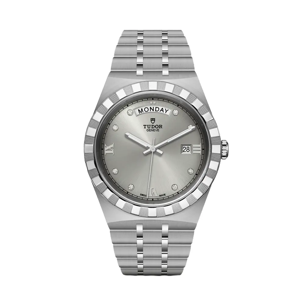 Tudor Royal Day/Date 41Mm - Silver, Diamond-Set On Bracelet 1