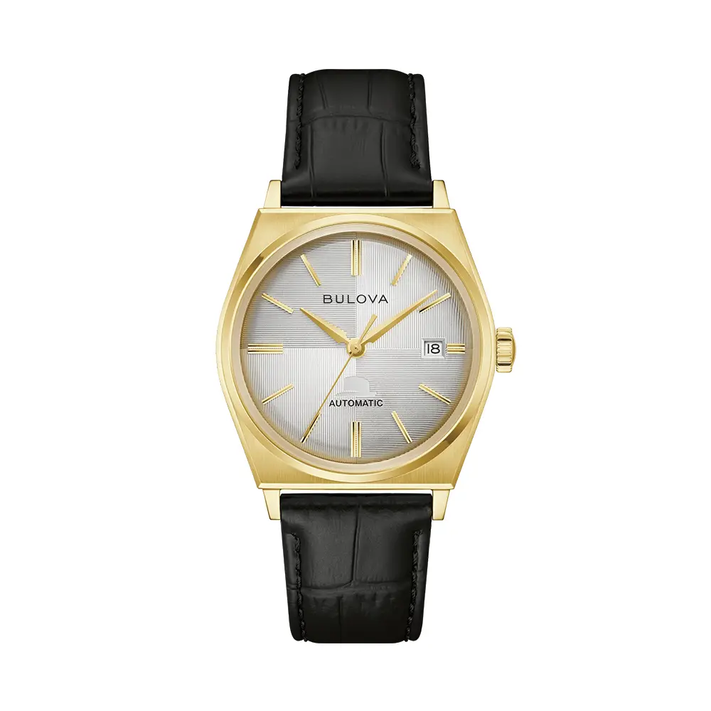 Frank Sinatra Nothing But The Best Gold-Tone 37Mm - Silver On Leather Strap 1