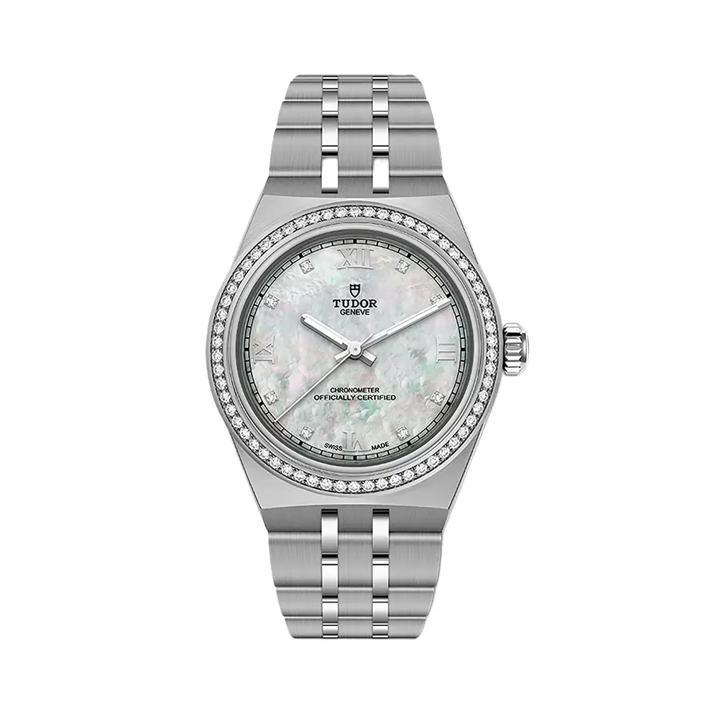 Tudor Royal 30Mm - White, Mother-Of-Pearl, Diamond-Set On Bracelet 1