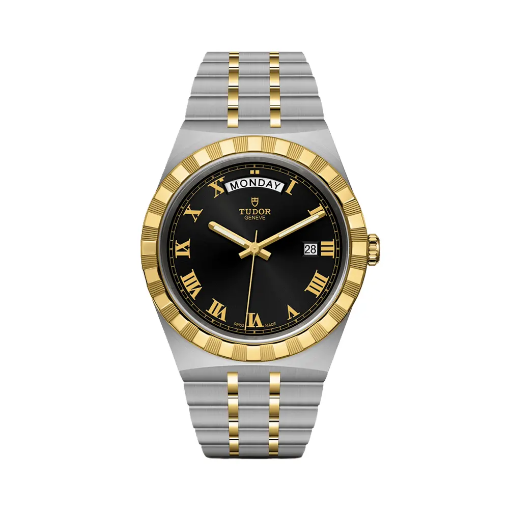 Tudor Royal Yellow Gold Two-Tone Day/Date 41Mm - Black On Bracelet 1