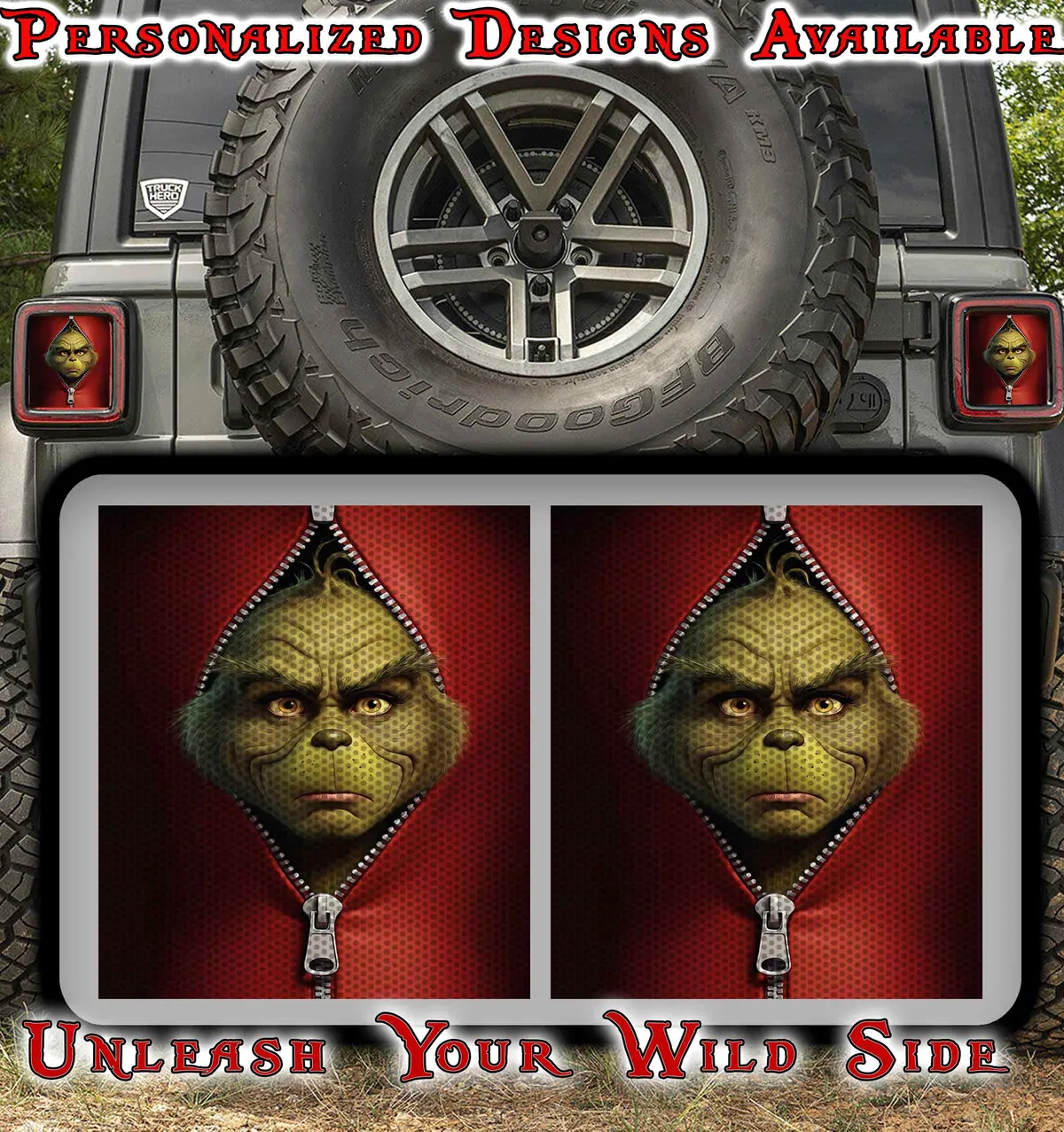 Pew I See People Grinch Taillight Cover Decal 5 1