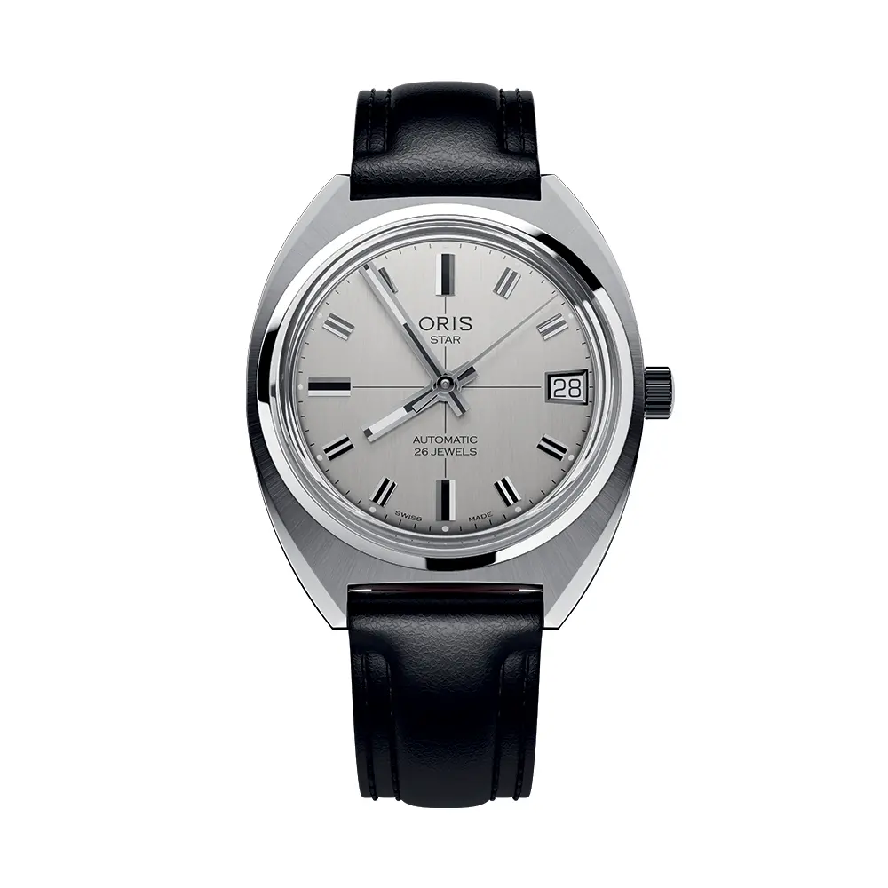 Star Edition 35Mm - Silver On Leather Strap 1