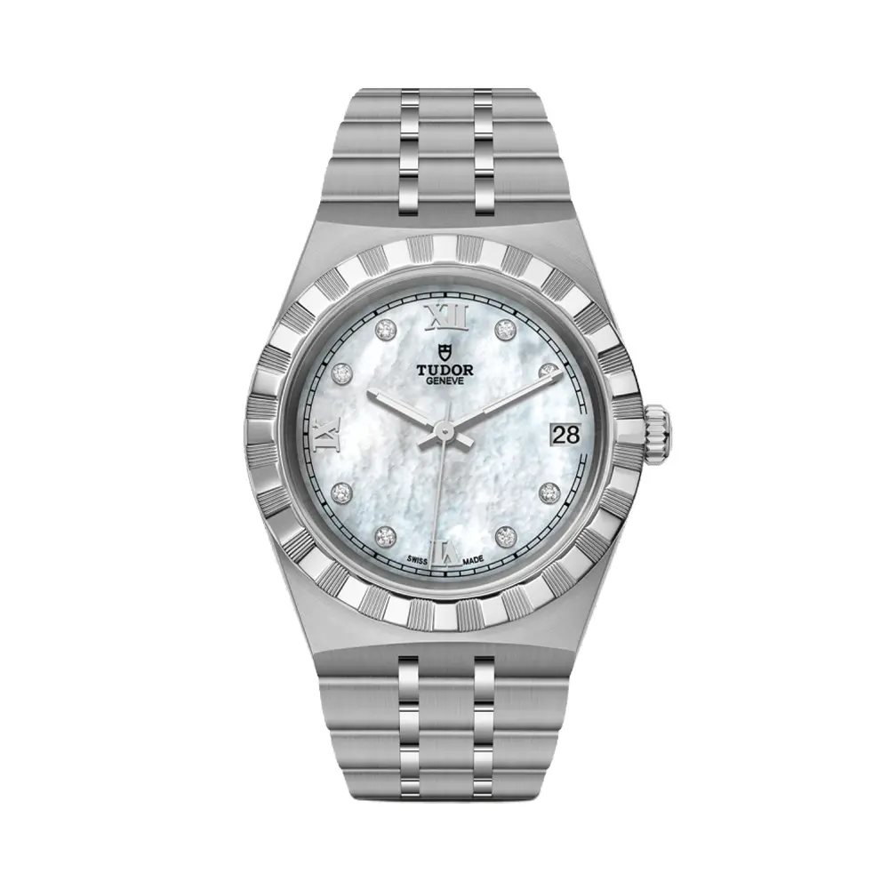 Tudor Royal 34Mm - White, Mother-Of-Pearl, Diamond-Set On Bracelet 1