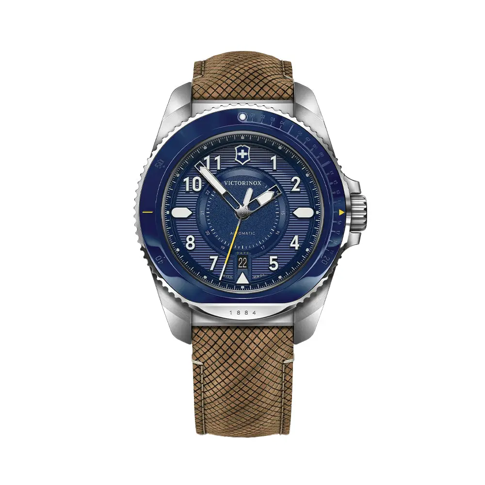 Journey 1884 Quartz 43Mm - Blue On Wood Strap W/ Extra Rubber Strap 1