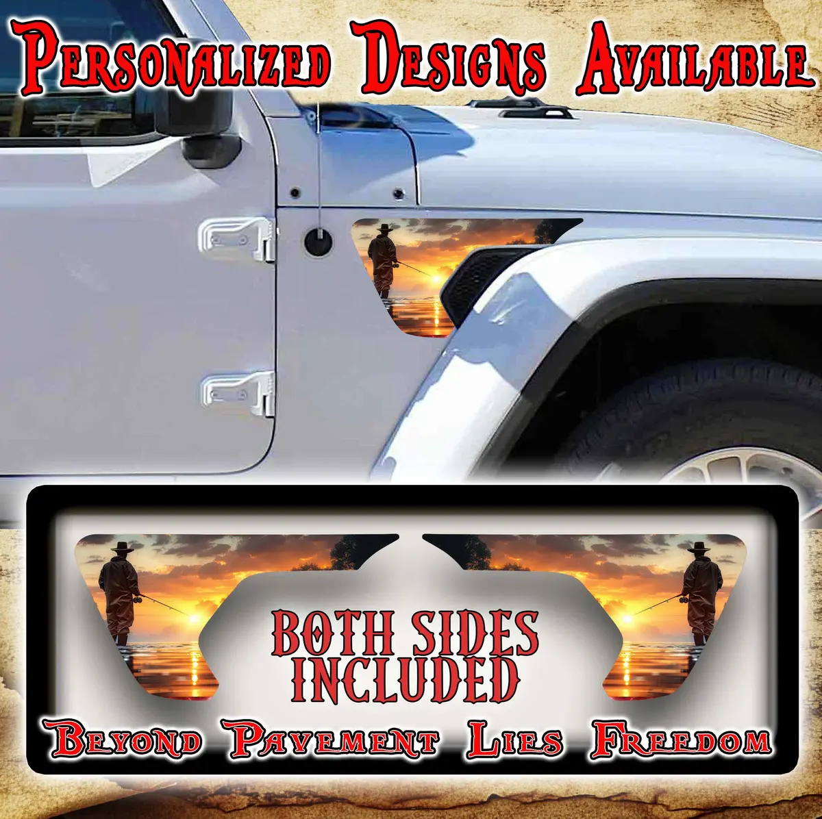 Fishing Fender Vent Decal For The Jl Or Jt 2018 Or Newer 1